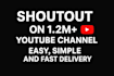 shoutout your channel via cards on my 1m youtube channel