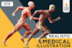 design 3d and 2d detailed medical illustrations