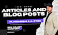 write seo optimized well research unique article