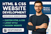 develop a responsive HTML CSS website