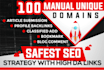 increase ranking with 100 unique domain high authority backlinks pa da upto 100