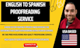 proofread and edit spanish text and documents