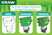 draw a cute chibi cartoon uniqe character