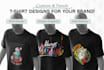 design trendy, high quality t shirts for your brand or merch