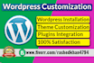 install wordpress website and set up theme, do customization