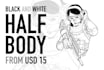 draw half body character in comic book style