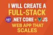 create a fullstack dot net core vuejs web app that scales
