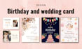 design birthday card or wedding invitation card in 3 hours