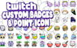 create cute twitch channel points subscriber and bit badges