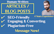 do SEO article writing or blog post writing