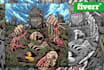 design detailed dark art illustration for t shirt and album cover