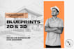 create 2d and 3d blueprints for construction