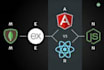 do all UI related work in mean mern stack angular react node