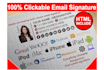 make HTML email signature, clickable email signature, perfectly