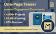prepare one page investor teaser