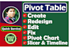 create, edit, fix and redesign pivot table, graph and chart