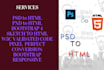 convert psd and xd to html css javascript, bootstrap responsive, bootstrap 4
