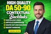 do 50 dofollow contextual high authority backlinks manually