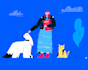 create flat unique vector illustrations for app, web, brand