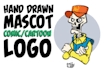 create logo including comic drawn character or mascot