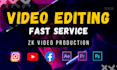 do youtube video editing, podcast edits and viral instagram reels