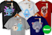 create a cute t shirt design cartoon
