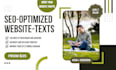 write engaging SEO optimized website texts and content that convert