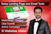 setup active campaign, aweber, mailchimp or click funnel