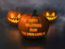 create an image of a pumpkin carved with your logo, business, or family name