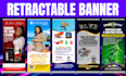 create a retractable banner, rollup, signage, design for you