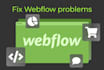fix your webflow website and provide support