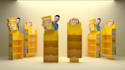 design creative 3d product display gondola and counter top
