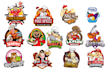 design food, restaurant cartoon mascot logo