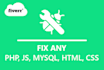 fix bugs in php, mysql, javascript, jquery, mysql error