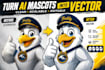 turn your ai generated mascot or character into a professional vector design