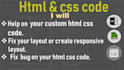 create custom html CSS pages and fix css layout issues
