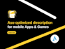 write aso optimized description for mobile apps and games