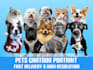 draw illustration your pets, dog, to cartoon vector potrait