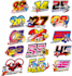 create racing number design with the mascot