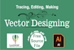 vector drawing, designing in adobe illustrator or corel draw