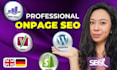 do quality wordpress onpage SEO with yoast, rank math, technical optimization