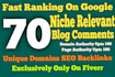 70 niche relevant blog comments backlinks
