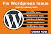 fix any wordpress issues, errors, bugs, css, provide wp help