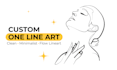 draw minimalist one line portrait for unique gift