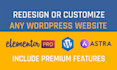 redesign or customize any wordpress website using elementor pro and astra pro