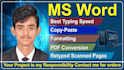 typing job, copypaste, pdf conversion, formatting in ms word or microsoft word