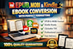 conversion PDF to epub, mobi,kindle ebook perfect formatting