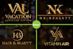 do initial letter monogram and text logo design