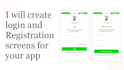 design login and registration screen for your app
