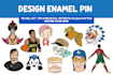 turn your ideas or ai images into enamel pin vectors